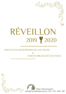 EMENTA JANTAR DESPEDIDA DE ANO VELHO & EMENTA BRUNCH DE ANO NOVO